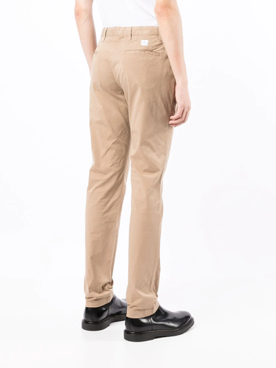 Shop Ps By Paul Smith Mid-rise Slim-fit Chinos In Brown