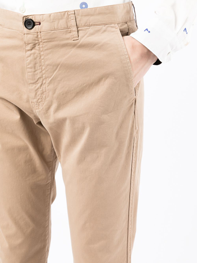 Shop Ps By Paul Smith Mid-rise Slim-fit Chinos In Brown