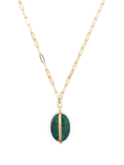 Shop Isabel Marant Stone Pendant Necklace In Gold