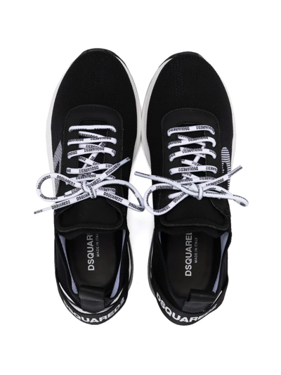 Shop Dsquared2 Teen Logo-print Low-top Sneakers In Black