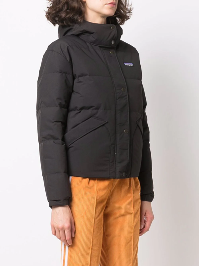 Patagonia Downdrift Recycled Down Jacket With Removable Hood In Black