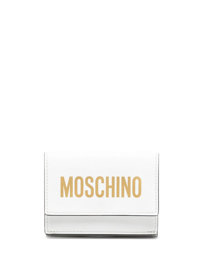 Shop Moschino Logo-print Foldover Wallet In White