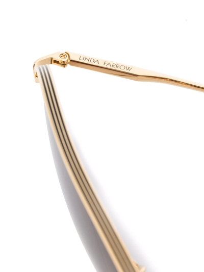 Shop Linda Farrow Hura Pilot Frame Sunglasses In Gold