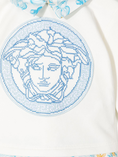 Shop Versace Medusa Head-print Knitted Set In Blue