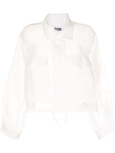 Shop Izzue Sheer-panelled Jacket In White