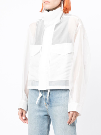 Shop Izzue Sheer-panelled Jacket In White