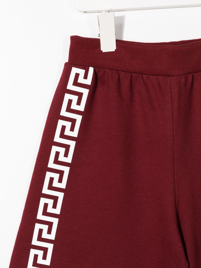 Shop Versace Greca-trim Shorts In Red