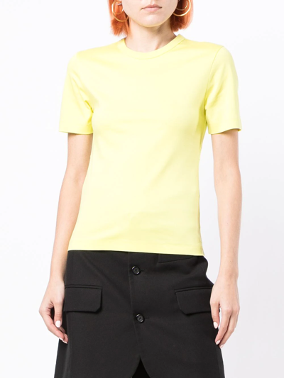 Shop Dion Lee Cut-out Back T-shirt In Yellow