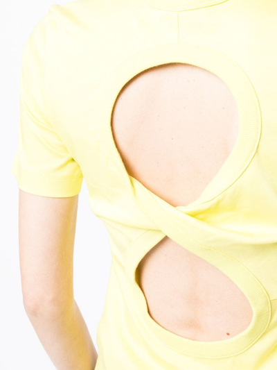Shop Dion Lee Cut-out Back T-shirt In Yellow