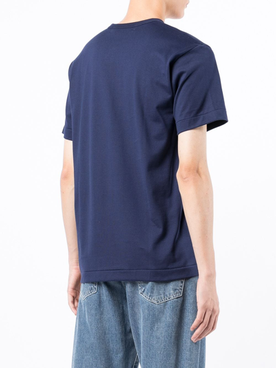 Shop Comme Des Garçons Play Logo-print Short-sleeve T-shirt In Blue