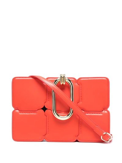 Shop Paco Rabanne Logo-buckle Crossbody Bag In Orange