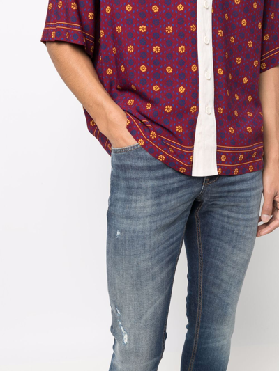 Dondup Dark-wash Slim-fit Jeans In Blue