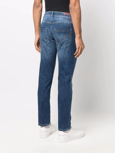 Shop Dondup Dark-wash Straight-leg Jeans In Blue