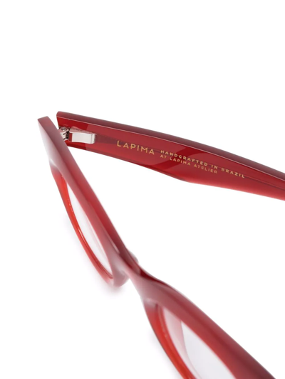 Lapima Guga Petit Round-frame Glasses In Red