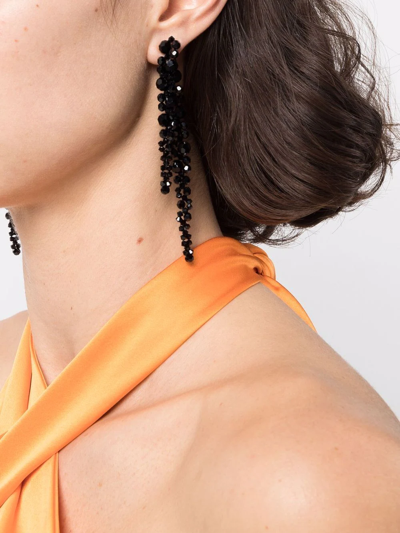 Shop Simone Rocha Crystal Drip Earrings In Black