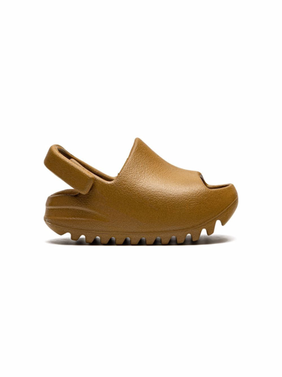 Shop Adidas Originals Yeezy "ochre" Clogs In Brown