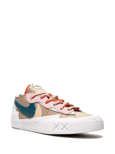 Nike X Kaws X Sacai Blazer Low Sneakers In Neutrals