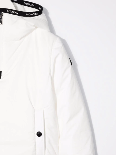 Shop Moncler Zipped Hooded Jacket In White