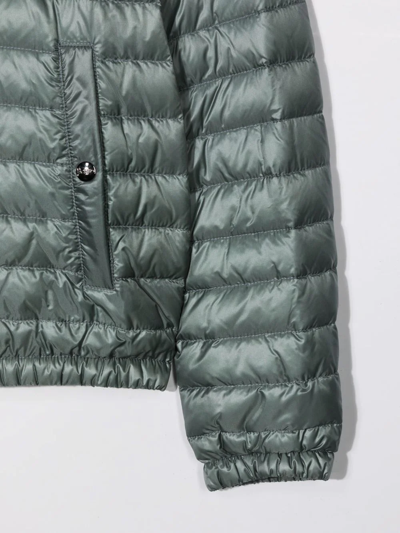 Shop Herno Feather Down Hooded Jacket In Green