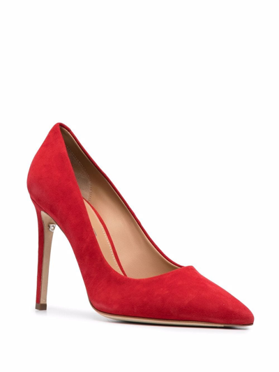 Shop Ferragamo Pointed 110mm Suede Pumps In Red