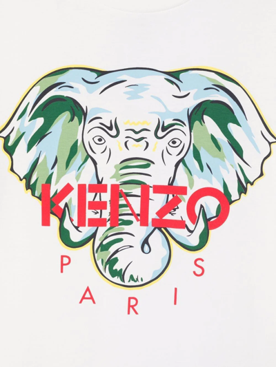 Shop Kenzo Elephant Logo Print T-shirt In White