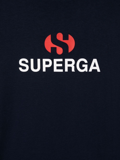 Shop Superga Teen Logo-print Cotton T-shirt In Blue