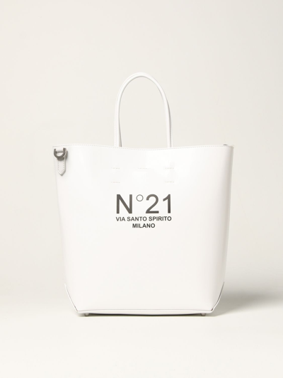 Shop N°21 N ° 21 Tote Bag With Logo In White