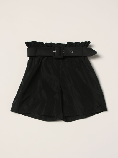 Shop Msgm Shorts In Taffeta In Black