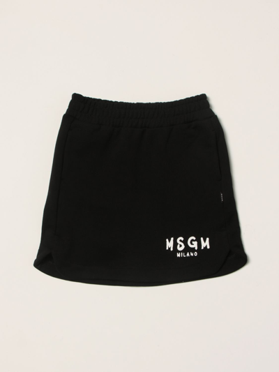 Shop Msgm Mini Jogging Skirt With Logo In Black