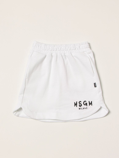 Shop Msgm Mini Jogging Skirt With Logo In White