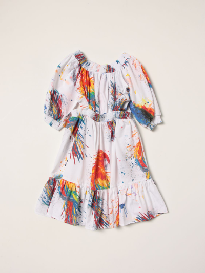 Shop Msgm Dress With Paint Splatters Print In Multicolor