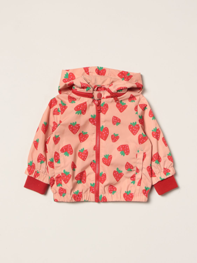 Shop Stella Mccartney Zip-up Jacket With Strawberry Print In Pink