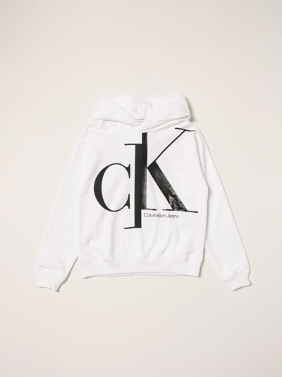 Shop Calvin Klein Sweatshirt With Ck Logo In White