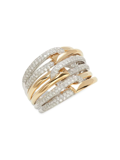 Shop Effy Women's 14k Two-tone Gold & 0.64 Tcw Diamond Ring In Two Tone Gold