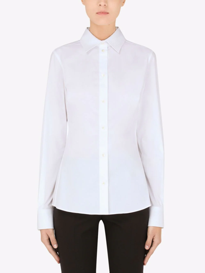 Dolce & Gabbana Long-sleeve Button-fastening Shirt In Weiss
