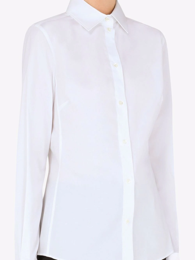 Dolce & Gabbana Long-sleeve Button-fastening Shirt In Weiss