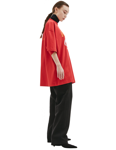 Shop Vetements Oversized Printed T-shirt In Red