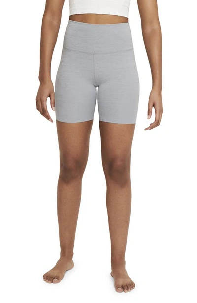 Shop Nike Yoga Luxe Tight Shorts In Particle Grey