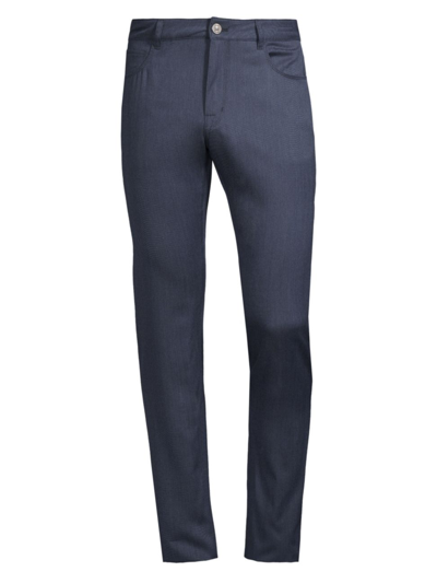Shop Pt Torino Men's Wool Straight-leg Jeans In Melange Midnight