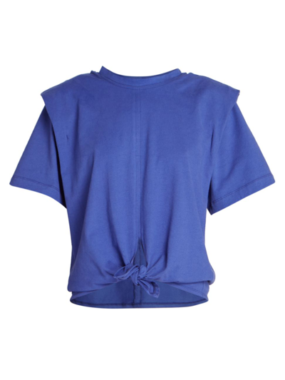 Shop Isabel Marant Women's Zelikia Tie-front T-shirt In Electric Blue