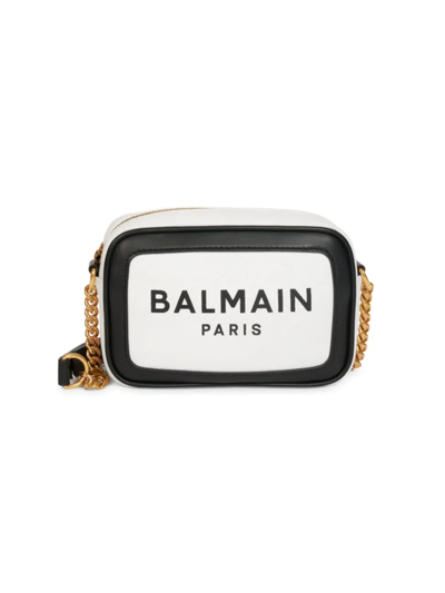 Shop Balmain Women's B-army Camera Bag In Gab Blanc Noir