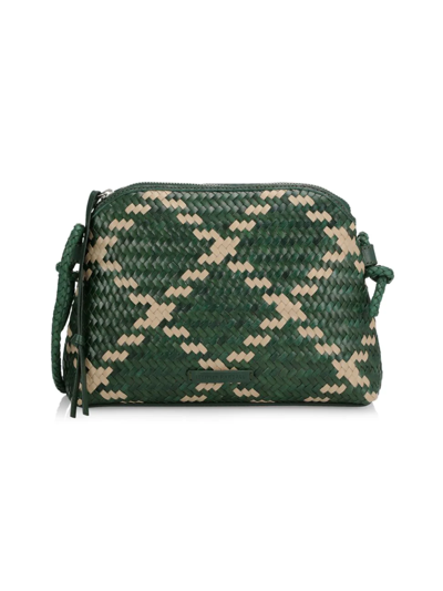 Shop Loeffler Randall Mallory Woven Leather Crossbody Bag In Green