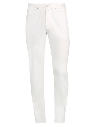 Shop Peter Millar Men's Regular-fit Ultimate Sateen Five-pocket Pants In Ivory