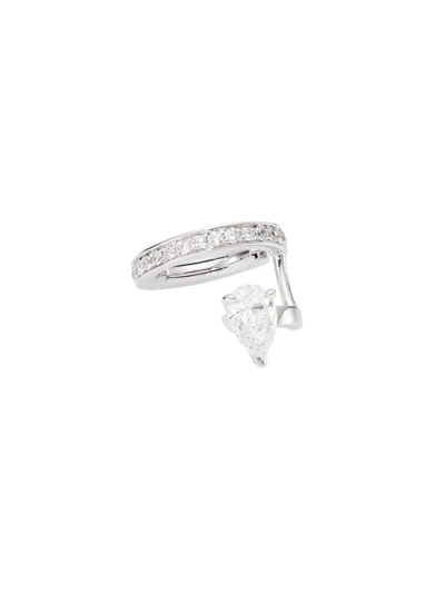 Shop Repossi Women's Serti Sur Vide White Gold & Diamond Single Ear Cuff