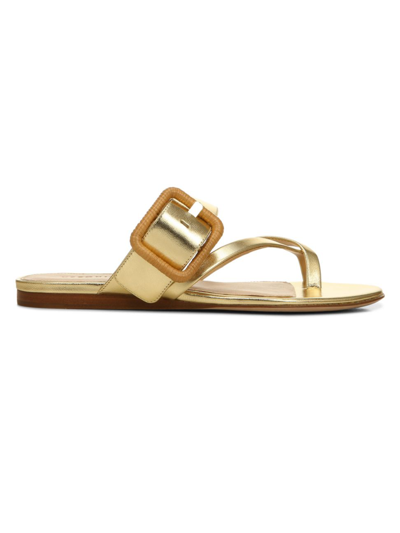 Shop Veronica Beard Women's Salva Metallic Leather Criss-cross Sandals In Light Gold
