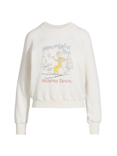 Shop Re/done Vintage Graphic Sweatshirt In Heathered Offwhite