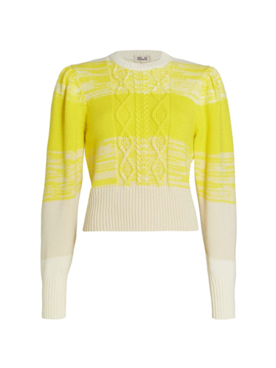 Shop Baum Und Pferdgarten Caraway Knit Sweater In Sulphur Stripe