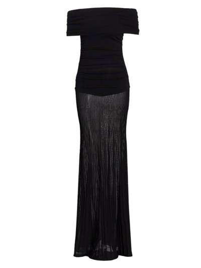 Shop Khaite Women's Marca Off-the-shoulder Gown In Black