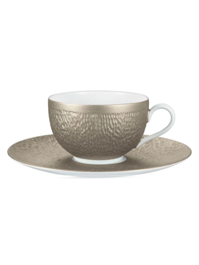 Shop Raynaud Minéral Irisé Tea Cup In Warm Grey