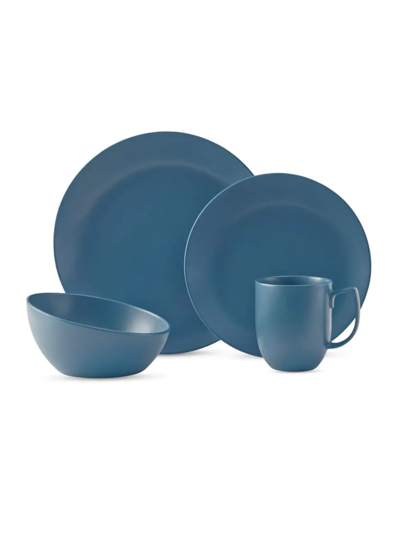 Shop Nambe Orbit 4-piece Dinnerware Set In Blue